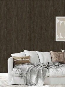 1卷深色木纹自粘墙纸，防水可移除逼真木纹贴纸，乙烯基自粘装饰贴纸，适用于橱柜台面、家具、抽屉、搁板，尺寸：15.76 x 118 英寸 - 黑棕色 - 查看 13