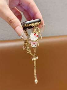 Sanrio Correa compatible con de 38/40/41/42/44/45/46/49mm, 1 pieza de accesorio decorativo de muñeca con diseño lindo de Kuromi el gato de Sanrio