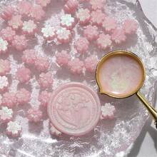 BAOFALI 100 PCS Colorful Aurora Wax Beads For Wax Seal Stamp/100 PCS Sakura Shape Sealing Wax Beads For Wax Seal Stamp