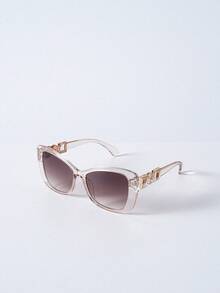 Tropiscape 1副仿珍珠亚克力猫眼时尚眼镜，沙滩配饰，女士眼镜，時尚眼鏡，秋冬季基本款女装，商务休闲服饰，秋冬礼物 - 香檳色 - 查看 5