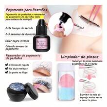 Kit De Extensiones De Pestañas Profesional Kit Pestañas Con Molde Y Cola Color Rosa Kit Maquillaje Kit Para Pestañas De Práctica Profesional Extensión Mink 1x1 Cepillo Para Cejas Parches Para Pestañas - Multicolor - Ver 5