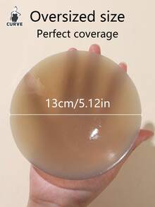1 Pair Beige Silicone Invisible Anti-Slip Bra Petals, 5.12 Inch/13cm Size, Breathable, Suitable For Summer Dresses, Backless & Strapless Dresses - Coffee Brown - View 7