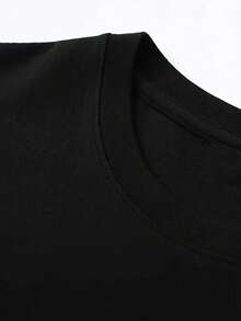 VHUTHK Double Sided Printing (220 Pure Cotton T-Shirt) With The Letters' MADE ART NOT WARS' And Portrait Printing For Men's Summer Round Neck Short Sleeved Casual Pure Cotton Printing - 黑色 - 查看 5