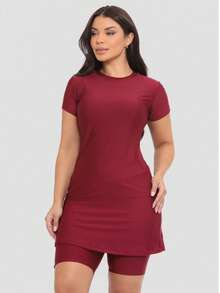 Workout Clothes Fitness Set Evangelical Fashion With Pocket - Màu Tím - Xem 3