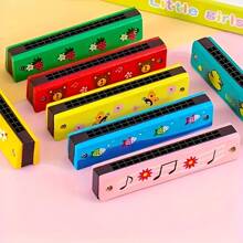 1pc/5pcs/3pcs 12 Styles Harmonica, 16-Hole Double Row Portable Cartoon Harmonica, Musical Instrument Toy Gift For Adult Beginners