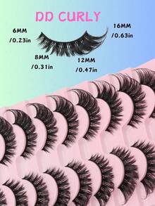 10 Pairs Of Perfect Makeup Faux Mink Eyelashes - Luxurious & Wispy & Fluffy Cat Eye Style, Natural Look Strip Lashes, D Curl, Fragrance-Free, Voluminous Multi-Pair Pack For Dramatic Eye Enhancement - màu đen - Xem 11