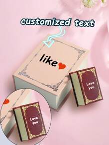 1/2/5 Pcs Customized Retro Mini Ring Box; Magnetic Flip Cover; Proposal Ring Gift Box; Exquisite And Compact Ring Box; Text Customization; Book Shaped Ring Storage Box; Romantic Gifts For Mother, Wife, And Girlfriend; Creative Gifts For Mother's Day. Back To School