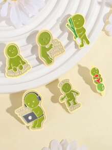6 piezas Pines de esmalte lindos con broches de dibujos animados de animales, pines de solapa, insignias para mochila, accesorios de disfraces, joyería de moda, regalos