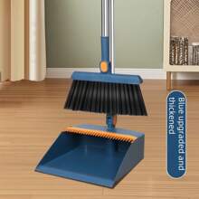 2pcs Home Broom, Dustpan And Brush Set, Thickened Broom, Long Handle Brush And Dustpan, Non-Stick Hair Floor Cleaning Tools For Home, Office, School Dorm, Cleaning Supplies, Cleaning Gadgets