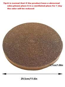 PETSIN 寵物用品貓躺墊,帶可更換墊子,圓形瓦楞紙抓板貓窩,貓咪玩具