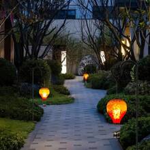 Starsoul Hot Balloon Solar Lantern With Flower Projection Metal Outdoor Waterproof Hot Balloon Solar Lights Hanging Lantern For Garden Yard Patio Decor - 紮染-F - 查看 8