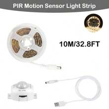 Striscia luminosa LED 2835 con sensore di movimento, interruttore automatico, bianco caldo flessibile, alimentata tramite USB, adatta per scale, armadi, cucine, camere da letto e illuminazione nei corridoi