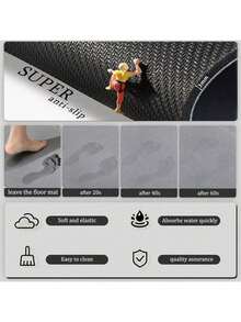 1pc Silicone Cat Pattern Doormat, Letter Print Household Entryway Decorative Carpet, Non-Slip, Wear-Resistant, Easy To Clean Long Carpet, Suitable For Living Room, Kitchen, Laundry Room, Patio, Bathroom Decor Carpet, Welcoming Mat - Multicolor - View 9