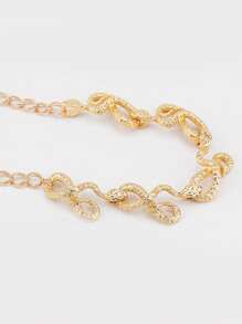 ZAA New Fashion Twiste Snake Choker Necklace Earrings For Women Golden Alloy Statement Jewelry Birthday Banquet Accessories