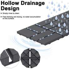 LILIIN Balcony Tiles, Anthracite, 11 Pieces - 1㎡, 30x30 Cm, Terrace Tiles With Wood Grain Look, Weatherproof With Drainage Function, Click Tiles Terrace, Weatherproof Slabs For Balcony, Twill / Straight - Anthracite - View 6