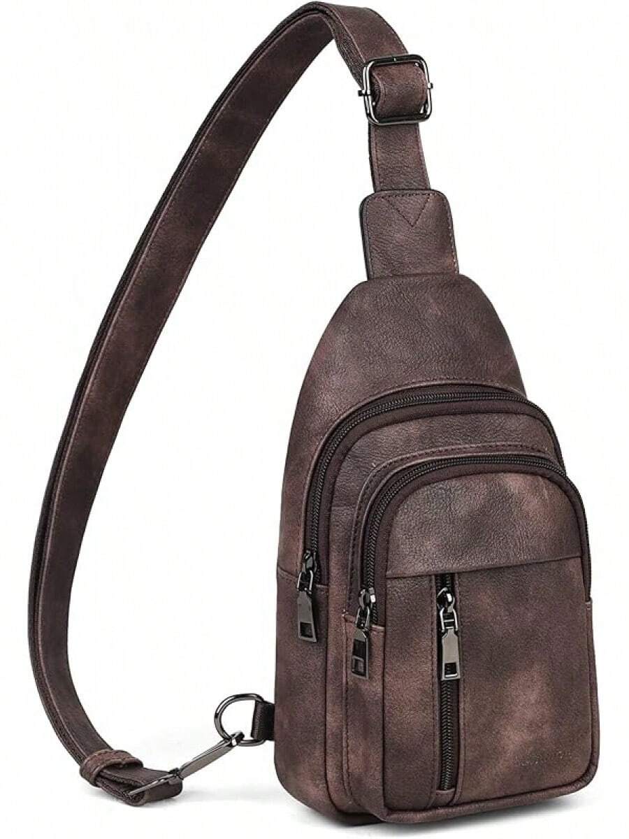 MASINTOR Sling Bag Women - Crossbody Bags Fanny Pack With Vegan Leather - Adjustable Sling Backack Travel Mocha Brown - Mocha Coffee - View 1