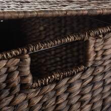 Rolling Filing Cabinet Cart, Hyacinth Wicker File Storage Box Office Organizers - Natural - View 6