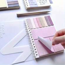 2 pièces/4 pièces Set de Note autocollante multifonctionnel, Note autocollante sandwich, bandes adhésives extensibles avec lignes, onglets adhésifs de style simpliste Ins, convient pour les agendas, les carnets de notes, les cahiers, les manuels scolaires, les calendriers, les fournitures scolaires et de bureau