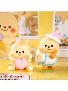 New Cream Bear Blind Box Figurines, Cute Snoring Mini Bear Decor Desktop Ornaments (Blind Box, Random Style) - Multicolor - View 4