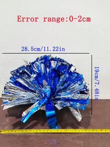 2pcs Cheerleading Pom Poms, Dance Pom Poms For Square Dance, School Sports Competitions, Rallying Exercises And Performances - Multicolor - View 4