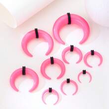 9 件朋克亚克力彩色闪光喇叭形 U 型插头锥形耳撑穿孔工具套件，男女通用身体首饰，适合时尚节日派对 - 彩色 - 查看 17