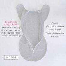 SwaddleDesigns Transitional Swaddle Sack, Arms Up Half-Length Sleeves &Amp; Mitten Cuffs, Swaddle For Newborn Transition To Baby Sleep Sack Wearable Blanket, Medium, 3-6 Month, 14-21 Lb, Tiny Hedgehogs - Pink Tiny Triangles - 查看 6