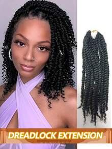 弹簧扭发人发 8-14 英寸扭发钩编假发非洲扭发假发做旧柔软发绺蝴蝶发绺预绕钩编人发接发自然黑色 10 股 - Natural Black - 查看 1