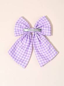1 Stück personalisierte Karomuster Haarschleife für Mädchen in braun, rosa, lila, Schleife mit Alligatorspange, personalisierter Text, pastoraler Stil Haarnadel, süß, personalisierte Haarspange, personalisiertes Geschenk, Baby-, Kinderzubehör für die Haare