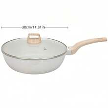 Non-Stick Ceramic Cookware Set, Casserole Pot And Frying Pan, Cooking Pots With Heat-Resistant Handles, White Granite Coating, PFOS/PFAS Free, Gift For Women, Christmas Gift - Multicolor - View 16