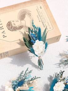 Set de 6 mini ramos de flores secas, ideal para bodas bohemias, decoración de centros de mesa, pequeñas flores y espigas secas para manualidades, caja de regalo para damas de honor, decoración de jarrones, decoración de otoño