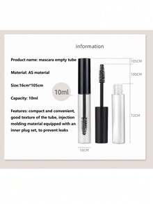 10/5/3/1 個 10ml 空睫毛膏管，0.34oz 化妝品容器，可重複使用的化妝工具睫毛膏瓶罐，化妝、梳妝台、旅行、化妝配件、旅行、便宜貨、旅行必需品 - 彩色 - 查看 4