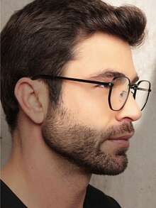 UNSEX HEXAGONAL EYEWEAR FRAME SPRING TEMPLE UV400 LENS - Màu xanh hải quân - Xem 2