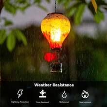 Starsoul Hot Balloon Solar Lantern With Flower Projection Metal Outdoor Waterproof Hot Balloon Solar Lights Hanging Lantern For Garden Yard Patio Decor - 紮染-F - 查看 3