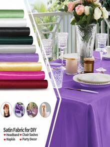 1pc Smooth Soft Purple Satin Shiny Soft Fabric Material, Suitable For Bridal Gown, Wedding Decor, Crafts, Sewing - Purple - View 7