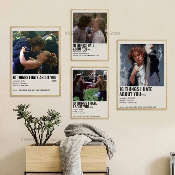 1/3PCS Wall Arts Posters Optional Frame Pop 10 Things I Hate About You Movie Poster Waterproof Paper Sticker Bedroom Bedside Wall Decor Entrance Mural Cafe Hanging Painting
