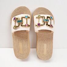 Women's Low Heel Wedge Sandals, WhiteStrap Slide Sandals With Open Toe, VersatileFor Outdoor, Beach, Travel And Casual WearAny Season