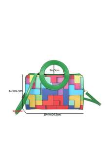 Women's Composite Fabric Floral & Leaf Contrast Pleated Strap Bow Decor Summer Travel Shoulder Underarm Bag, Suitable For Shopping, Wallet, Young Women, College Students, Newlyweds, White-Collar. Ideal For Office, School, Work, Business, Commuting, Outdoor Activities, Travel And Excursions. - Green - View 4