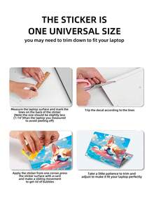 Laptop Skin Sticker Decal 15.4 Inch 15.6 Inch Laptop Vinyl Skin Sticker Cover Art Protection Laptop (Including 2 Wrist Pads Skin) - Multicolor - View 5