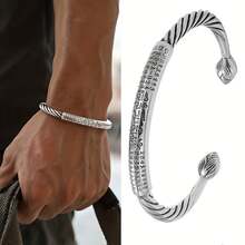 Traditional Chinese Style, Classic And Fashionable Amulet Jewelry, Lotus Bracelet - 銀色 - 查看 1