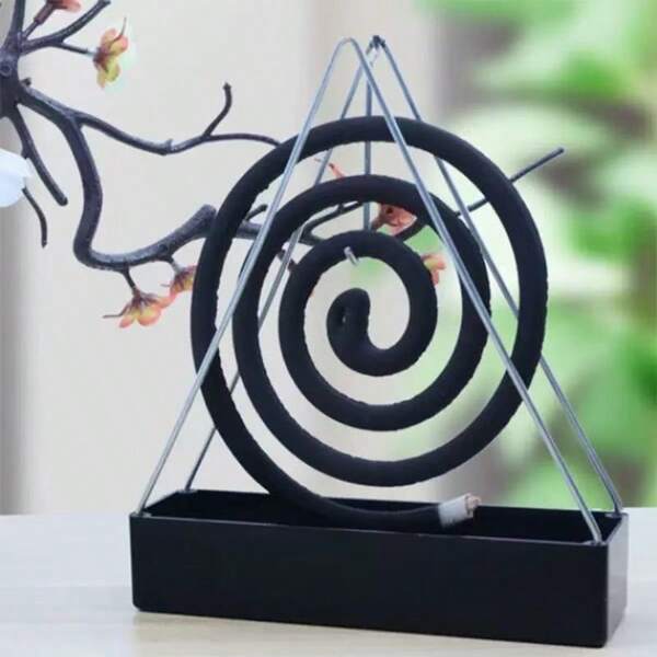 2 Stücke Mückenschutz-Spiralen Räucherhalter, dreieckiger Eisen Mückenschutz-Spiralen Räucherhalter, Kunststoff-Sockel, graue kreative Zuhause Hänge-Räucherstäbchen Brenner, Mückenschutz-Spiralen Gestell