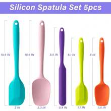 Nuevo set de espátulas de silicona, 5 piezas de espátulas de goma para hornear, cocinar y mezclar, resistente al calor, antiadherente y aptas para lavavajillas - (Multicolor) - Multicolor - Ver 2
