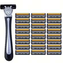 Premium Men's Razor With 3-Layer Stainless Steel Blades, Manual Razor Replacement Head, Gift For Father's Day, Christmas, Mother's Day