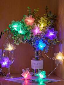 LED Fiber Optic Flower String Lights, Artificial Flower Wreath With Lights Hanging Fake Fiber Optic Flower Garland Decor For Valentine's Day, Garden, Wedding, Party, Birthday, Bedroom, Wall Decor
