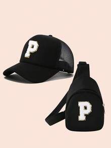 2pcs/Set Boys Letter Print Baseball Cap And Bag, Girls Breathable Bodycon Casual Everyday & Outdoor Wear - Multicolor - View 36