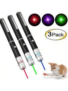 Random Color Multifunctional Portable Laser Pen - Cat Toys With Laser Points, LED Indicator Lights, Interactive Pet Toys (Battery Free)