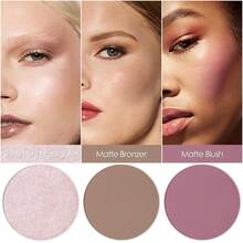 FOCALLURE Blush And Highlighter Palette,3 In 1 Contour Palette,Cruelty-Free Matte Bronzer Powder,Shimmer Illuminator Highlighters For A Glowing Look,#09 - #08 - View 2