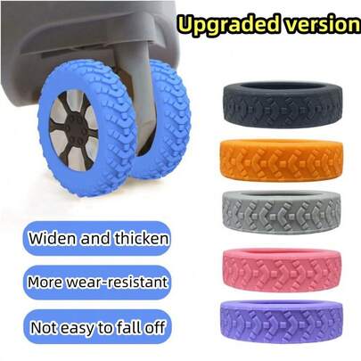 8 st Bagagebyte Hjul Gummihölje vagnsväska Skyddskåpa Tillbehör Resväska Silent Wheel Cover Universal Wheel Gummiring 8 delar Vitality Silikon Luggage Hjulskydd - Bullerreducering, Stötsäkert skyddskåpa, Låt resväskan rulla smidigt - Resetillbehör, gör din resa orolig-Free