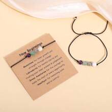 Pulsera de 7 piezas con cristales naturales sanadores de protección emocional, joyería de alivio del estrés como regalo para mujeres