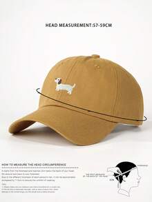 1 件女士刺绣小狗水洗棒球帽，户外可调节防晒休闲帽，适合春季、秋季、旅行、海滩度假，也适合年轻男士 - 棒球帽 - 查看 9