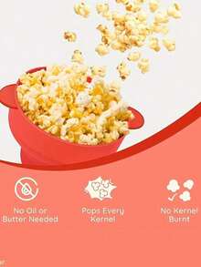 1 cái/2 cái Máy làm bỏng ngô bằng lò vi sóng silicon có thể gập lại, Luôn có sẵn khí nóng và dầu - Hầu hết các màu (Đỏ/Xanh lam) Có thể sử dụng với máy rửa chén, Tay cầm chịu nhiệt, Phù hợp với quy mô gia đình, Nhanh chóng và dễ dàng thưởng thức đồ ăn nhẹ tại nhà, Bát đựng bỏng ngô bằng khí nóng có nắp đậy - Nhiều màu - Xem 9